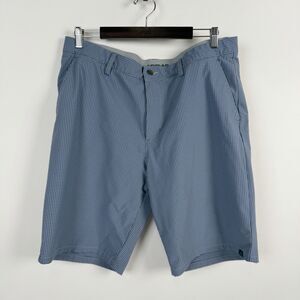 Adidas Ultimate Golf Shorts Men 38 Gingham Blue Athletic Stretch Climalite Sport